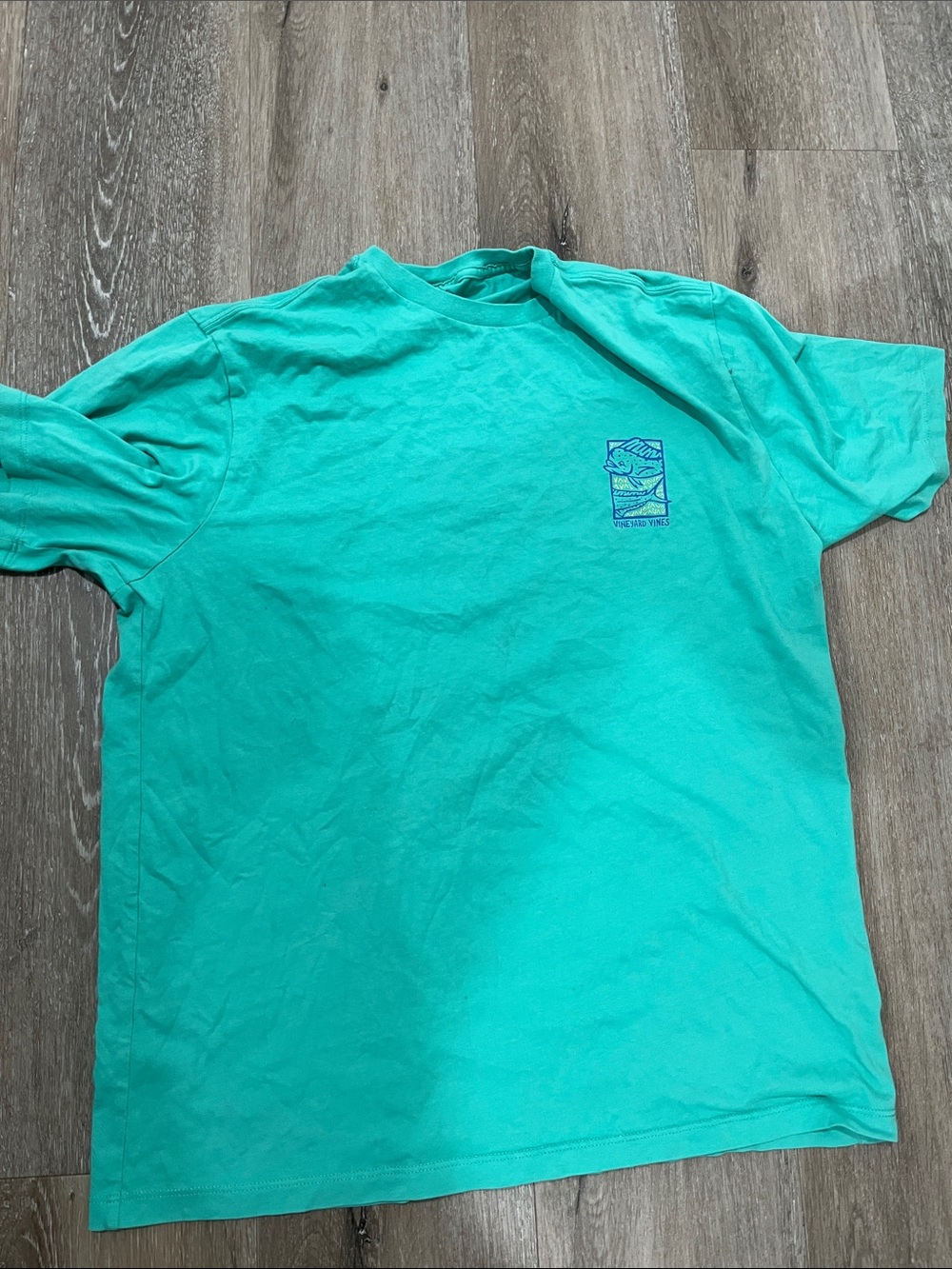 Vineyard Vines Turquoise Graphic Pocket-Print Tee